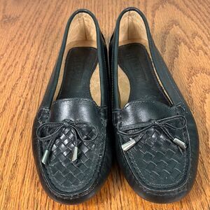 Tower leather Woven Moccasin with tie size 6B